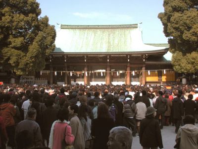 Meiji Schrein in Tokyo, Neujahr