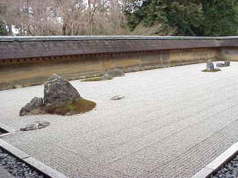 Zen-Garten des Ryoanji-Tempels in Kyoto, Japan