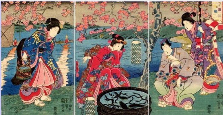 Kuniyoshi Utagawa Tale of Genji Steinlaterne