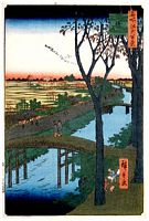 Ando Hiroshige, 100 berühmte Ansichten von Edo (Meisho Edo Hyakkei), Koumezutsumi