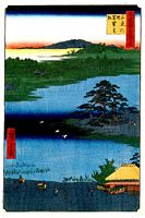 Ando Hiroshige, 100 berühmte Ansichten von Edo (Meisho Edo Hyakkei), Buddhis Stole