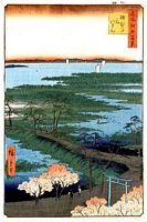Ando Hiroshige, 100 berühmte Ansichten von Edo (Meisho Edo Hyakkei), Sunamura Dorf