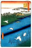 Ando Hiroshige, 100 berühmte Ansichten von Edo (Meisho Edo Hyakkei), Ferry in Sakasai
