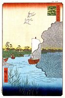 Ando Hiroshige, 100 berühmte Ansichten von Edo (Meisho Edo Hyakkei), Fluss Tone