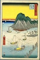 Ando Hiroshige, 53 Stationen des Tokaido, Tate-e Edition, Maisaka