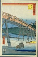 Ando Hiroshige, 53 Stationen des Tokaido, Tate-e Edition, Okazaki