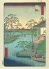Utagawa Hiroshige, Bild Nr. 92 Mokuboji und Felder am Uchigawa